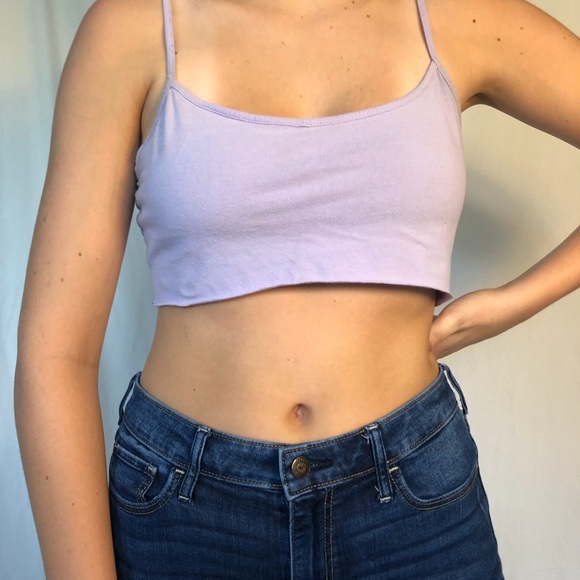 Handmade lavender cropped bralette - Picture 1 of 2